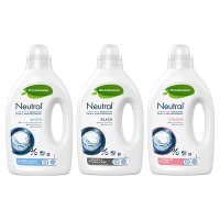 Neutral Vloeibaar Wasmiddelpakket Wit + Zwart + Kleur (3 flessen - 60 wasbeurten)  SNE01038