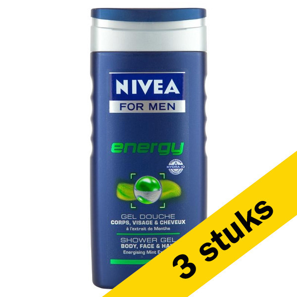 Nivea Aanbieding: 3x Nivea Energy douchegel for men (250 ml)  SNI05333 - 1