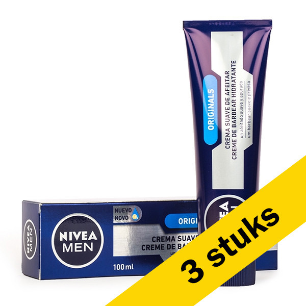 Nivea Aanbieding: 3x Nivea Originals scheercreme for men (100 ml)  SNI06043 - 1