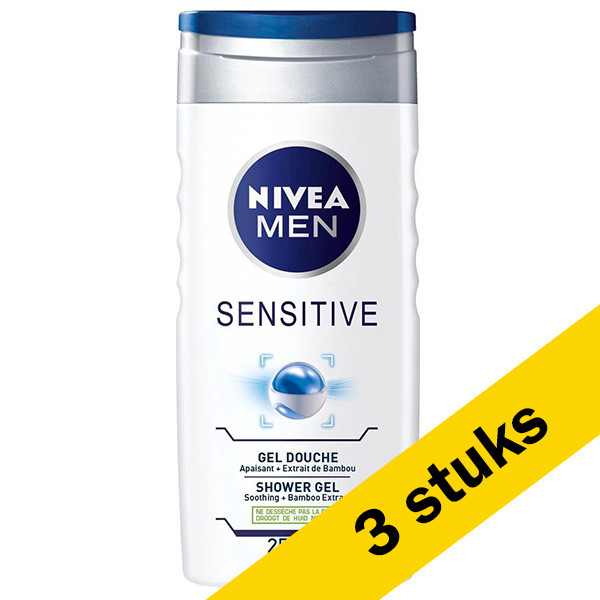 Nivea Aanbieding: 3x Nivea Sensitive douchegel for men (250 ml)  SNI05335 - 1