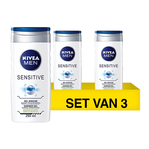Nivea Aanbieding: 3x Nivea Sensitive douchegel for men (250 ml)  SNI05335 - 1