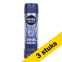 Nivea Aanbieding: 3x Nivea deodorant spray Cool Kick for men (150 ml)  SNI05213