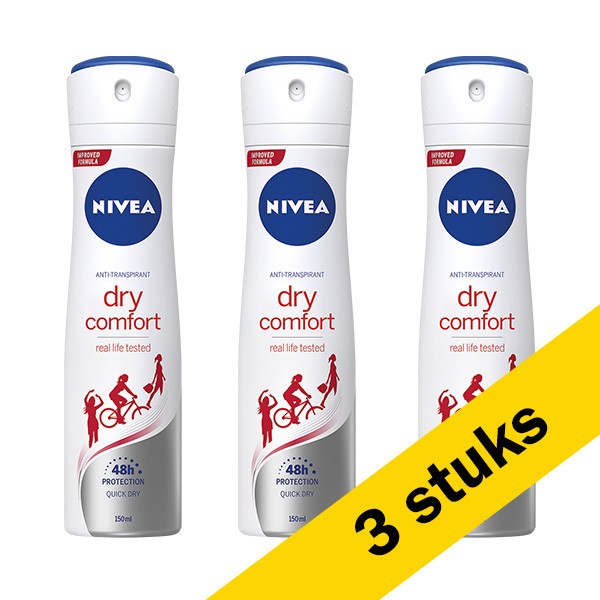 Abstractie morfine naam Aanbieding: 3x Nivea deodorant spray Dry Comfort (150 ml) Nivea 123schoon.nl