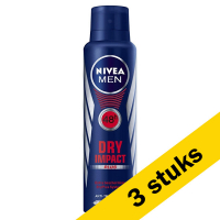 Nivea Aanbieding: 3x Nivea deodorant spray Dry Impact for men (150 ml)  SNI05212