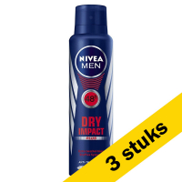 Aanbieding: 3x Nivea deodorant spray Dry Impact for men (150 ml) SNI05212