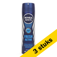 Nivea Aanbieding: 3x Nivea deodorant spray Fresh Active for men (150 ml)  SNI05211