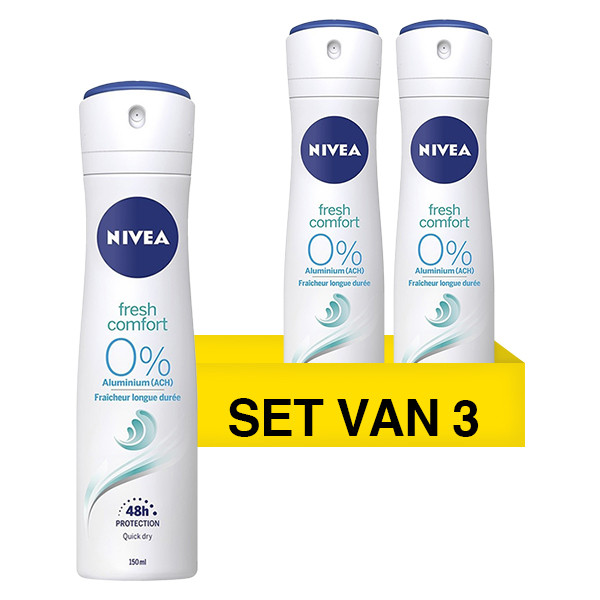 Nivea Aanbieding: 3x Nivea deodorant spray Fresh Comfort (150 ml)  SNI05348 - 1