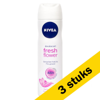Nivea Aanbieding: 3x Nivea deodorant spray Fresh Flower (150 ml)  SNI05309