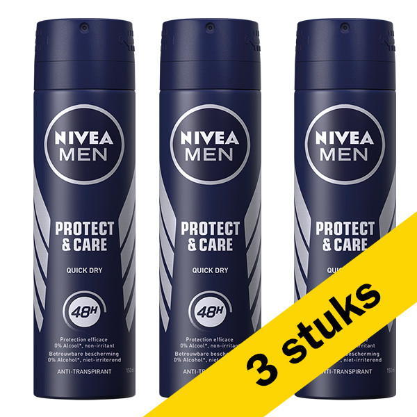 Nivea Aanbieding: 3x Nivea deodorant spray Protect & Care for men (150 ml)  SNI05364 - 1