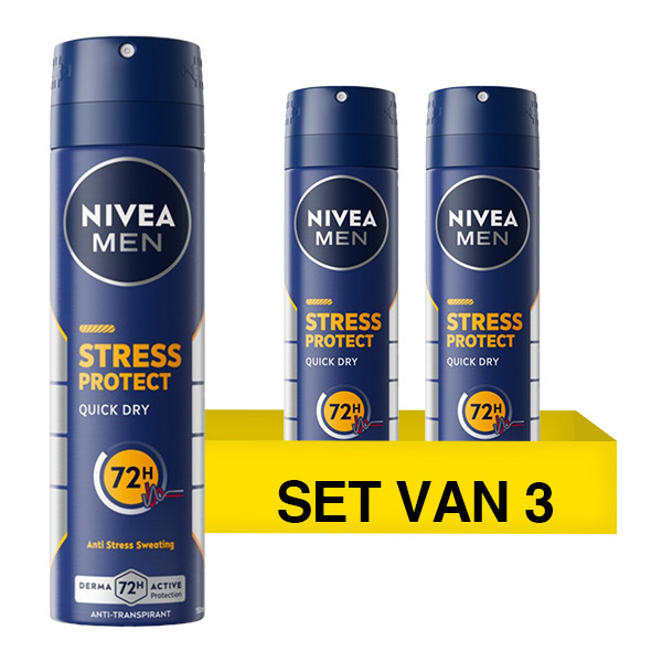 Aanbieding: 3x Nivea deodorant spray Stress Protect for men (150 ml) SNI05370 - 1