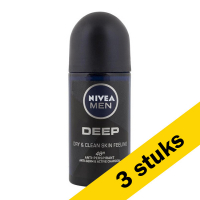 Nivea Aanbieding: 3x Nivea deoroller Deep (50 ml)  SNI05254