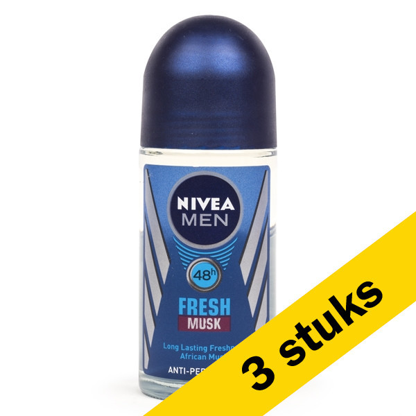 Nivea Aanbieding: 3x Nivea deoroller Fresh Musk for men (50 ml)  SNI05209 - 1
