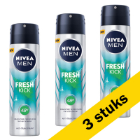 Nivea Aanbieding: 3x Nivea men deodorant spray Fresh Kick (150 ml)  SNI05382