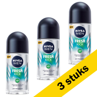 Nivea Aanbieding: 3x Nivea men deoroller Fresh Kick (50 ml)  SNI05380