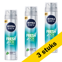 Nivea Aanbieding: 3x Nivea men scheergel Fresh Kick (200 ml)  SNI05386