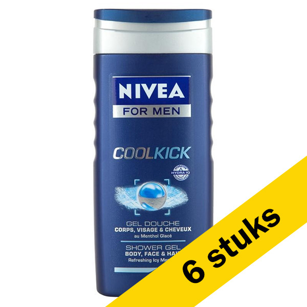 Nivea Aanbieding: 6x Nivea Cool Kick douchegel for men (250 ml)  SNI06074 - 1