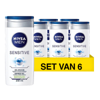 Nivea Aanbieding: 6x Nivea Sensitive douchegel for men (250 ml)  SNI06078