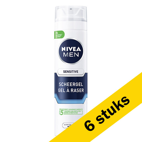 Nivea Aanbieding: 6x Nivea Sensitive scheergel for men (200 ml)  SNI06034 - 1