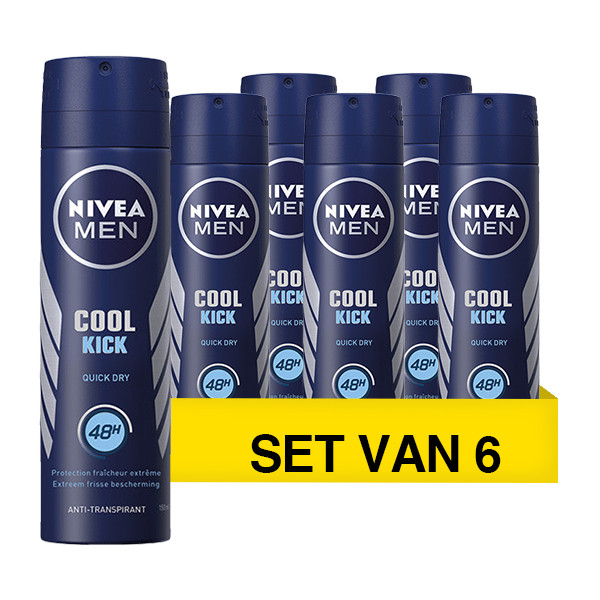 Nivea Aanbieding: 6x Nivea deodorant spray Cool Kick for men (150 ml)  SNI06066 - 1