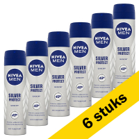 Nivea Aanbieding: 6x Nivea deodorant spray Silver Protect for men (150 ml)  SNI06004