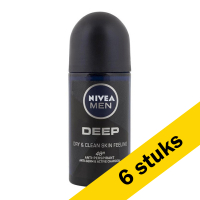 Nivea Aanbieding: 6x Nivea deoroller Deep for men (50 ml)  SNI06094