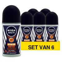 Aanbieding: 6x Nivea deoroller Stress Protect for men (50 ml) SNI05210