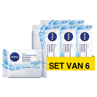 Nivea Aanbieding: Nivea 3in1 Micellair Skin Breathe Reinigingsdoekjes (6 dozen - 25 doekjes)  SNI06245