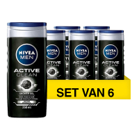 Nivea Aanbieding: Nivea Active Clean douchegel for men (6 stuks - 250 ml)  SNI06045