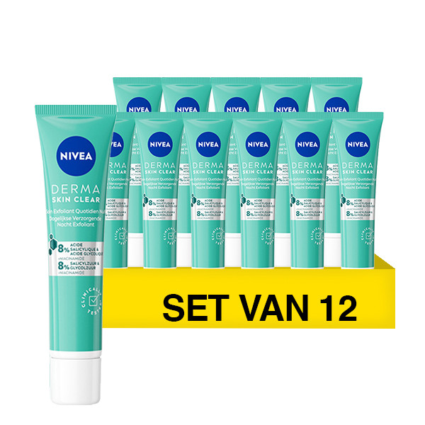 Nivea Aanbieding: Nivea Derma Skin Clear Dagelijkse Verzorgende Nacht Exfoliant (12 flessen - 40 ml)  SNI06153 - 1