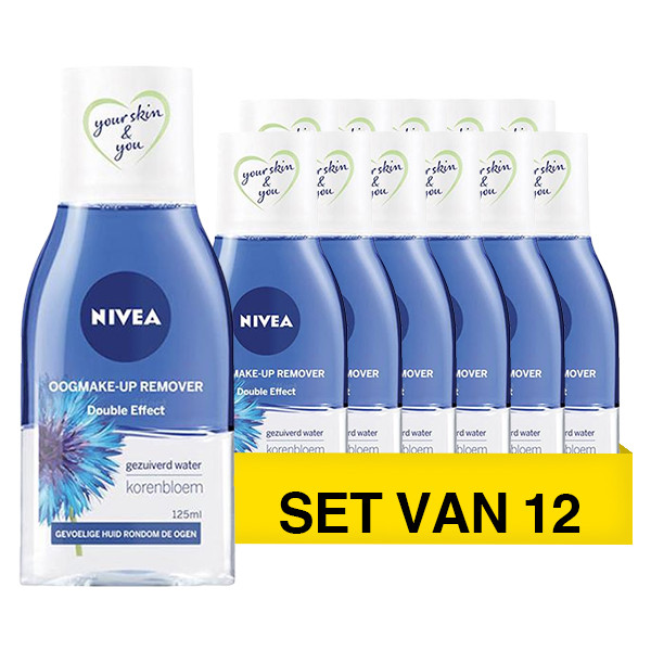 Aanbieding: Nivea Double Effect Waterproof Oog Make-Up Remover (12 flessen - 125 ml) SNI06233 - 1