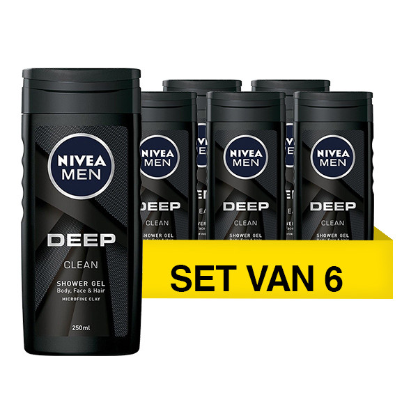 Nivea Aanbieding: Nivea Men Deep douchegel (6 stuks - 250 ml)  SNI06051 - 1