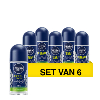 Nivea Aanbieding: Nivea Men Fresh Power Roll-on Deoroller (6 deorollers - 50 ml)  SNI06143