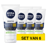 Nivea Aanbieding: Nivea Men Gezichtscrème Sensitive SPF15 (6 flessen - 75 ml)  SNI06189