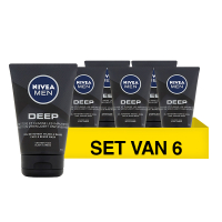 Nivea Aanbieding: Nivea Men Reinigingsgel Gezicht Deep (6 flessen - 100 ml)  SNI06197