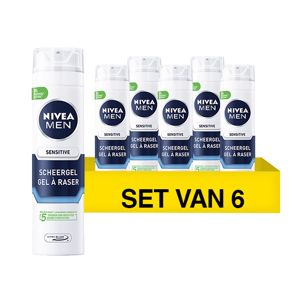 Aanbieding: Nivea Men Scheergel Sensitive  (6 stuks à 200 ml) SNI06034 - 1