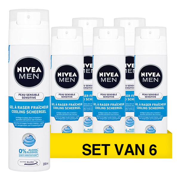 Nivea Aanbieding: Nivea Men Scheergel Sensitive Cool (6 flessen - 200 ml)  SNI06199 - 1