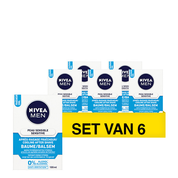 Nivea Aanbieding: Nivea Men Sensitive Cooling Aftershave Balsem (6 flessen - 100 ml)  SNI06179 - 1