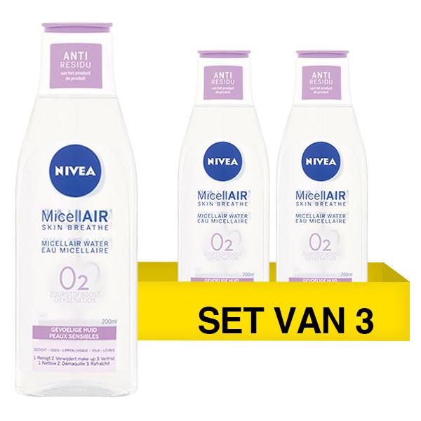 Aanbieding: Nivea Micellair Water Sensitive Anti-Residu (3 flessen - 200 ml) SNI06207 - 1