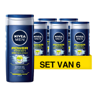 Nivea Aanbieding: Nivea Power Refresh douchegel for men (6 stuks - 250 ml)  SNI06023