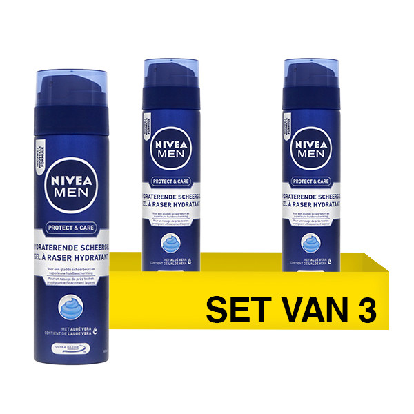 Aanbieding: Nivea Protect & Care Scheergel (3 stuks à 200 ml) SNI06290 - 1