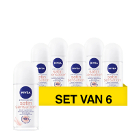 Nivea Aanbieding: Nivea Satin Sensation Anti-Transpirant Roll-on Deoroller (6 deorollers - 50 ml)  SNI06145