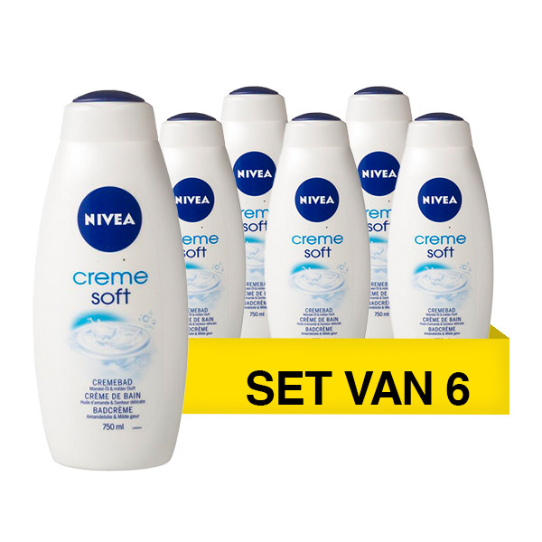 Aanbieding: Nivea Soft Badcrème (6 stuks à 750 ml) SNI06272 - 1