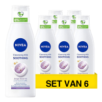 Nivea Aanbieding: Nivea Verzachtende Reinigingsmelk (6 flessen - 200 ml)  SNI06249