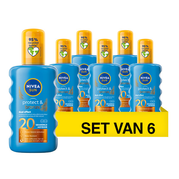 Aanbieding: Nivea Zonnespray Sun Protect & Bronze SPF 20 (6 stuks à 200 ml) SNI06308 - 1