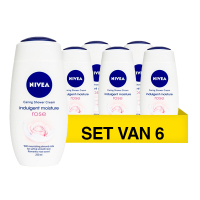 Nivea Aanbieding: Nivea douchegel Indulging Moisture Rose (6 stuks - 250 ml)  SNI06047