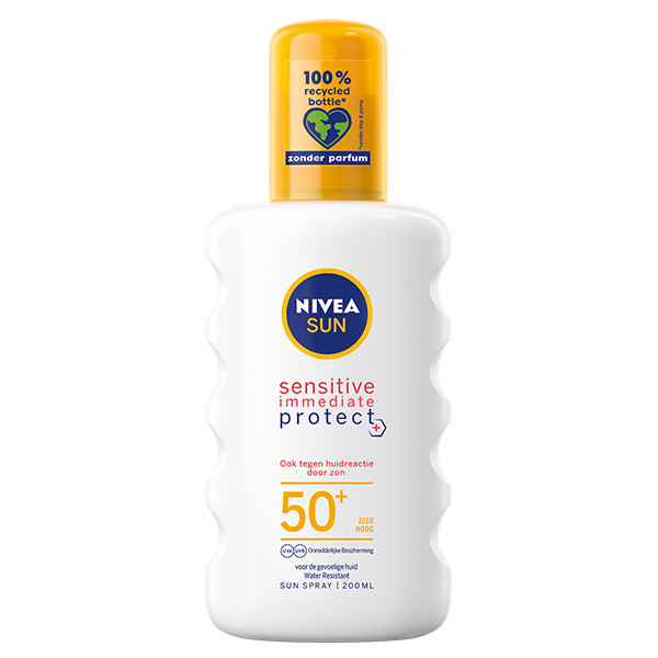 Penelope Anesthesie laat staan Nivea zonnebrand spray Sensitive Immediate Protect anti-allergie factor 50+  (200 ml) Nivea 123schoon.nl