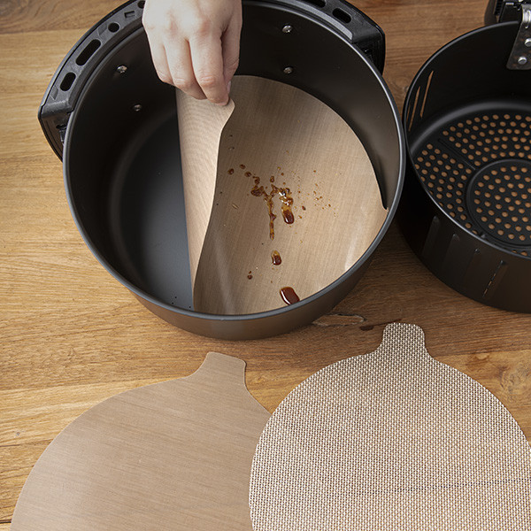 NoStik Airfryer bak en beschermfolie- set van 2 (Ø 23,5 - 25,5 cm)  SNO00061 - 2