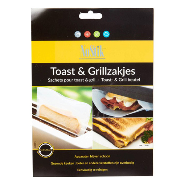 NoStik Toast grillzak | wit | 2 stuks (16 x 17,5cm)  SNO00073 - 1
