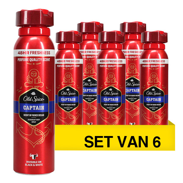 Aanbieding: Old Spice Captain Deodorant Body Spray (6 stuks à 150 ml) SOL00155 - 1