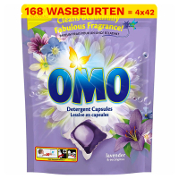Omo Aanbieding: 4x Omo Caps Lavender (168 wasbeurten)  SOM00050